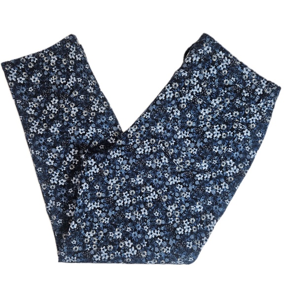 Talbots Jeans Womens 14P Blue Floral Ankle Stretch Petite Simply Flattering - Picture 2 of 6